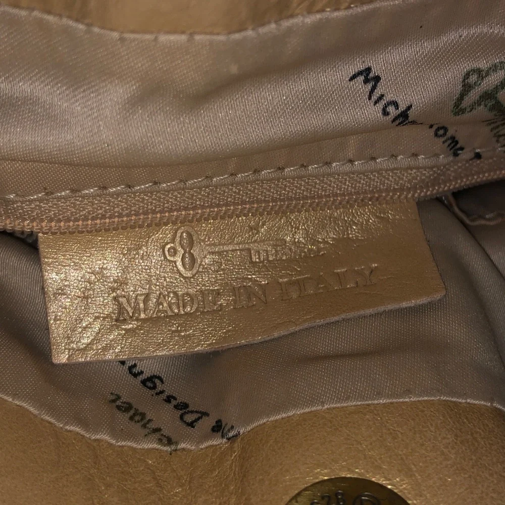 MUST GO PRICING Michael Rome Italian Leather Gold Snap Top Bag